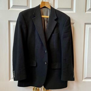 BLACK CASHMERE BLEND 2 BUTTON BLAZER by CHAPS SIZE 38R EUC